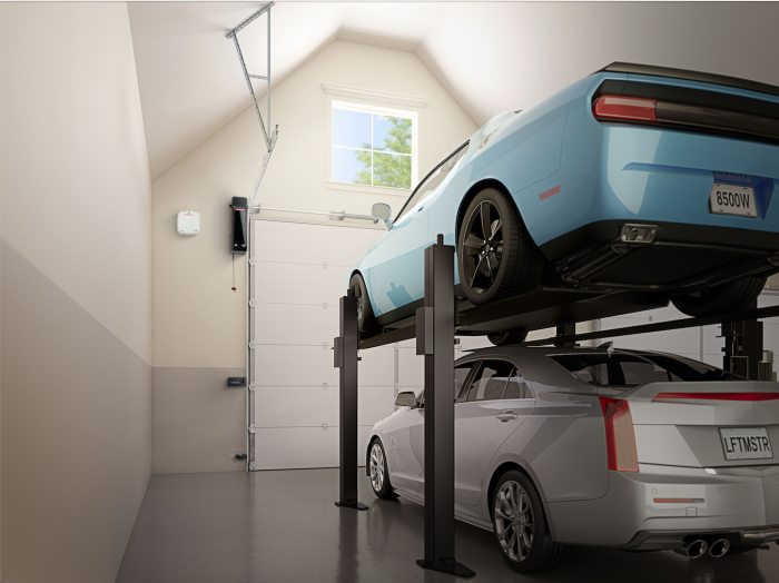 Wall-mounted garage-door opener