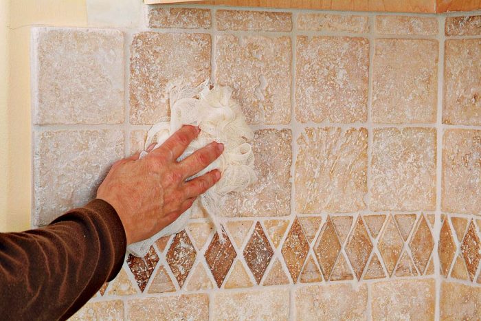 Polishing with cheesecloth restores the luster of the tile.