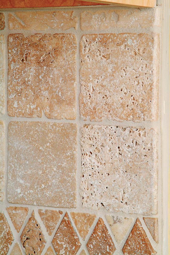 The texture and features of natural stone are visible and ungrouted.