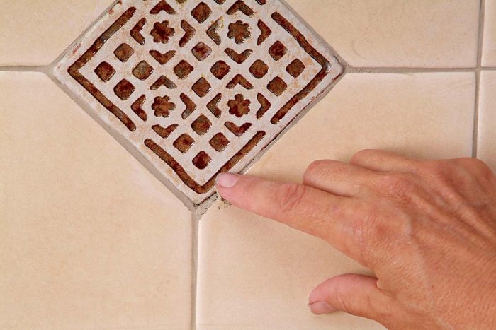 Touch up any edge voids or holes with a dab of grout.