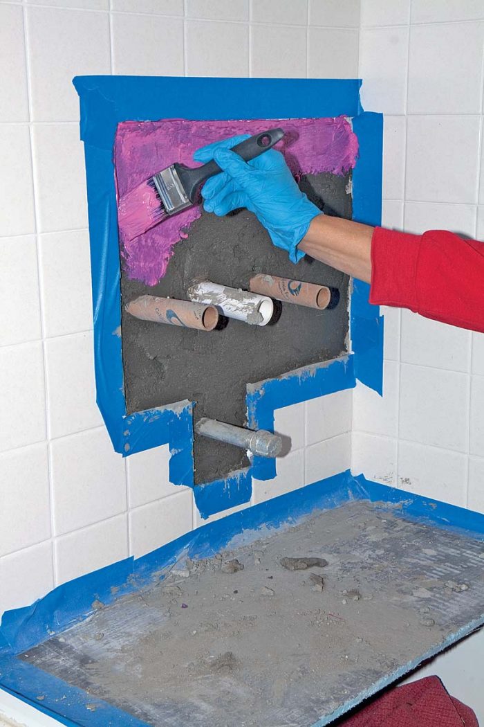 For further protection, apply a waterproof membrane with a brush.