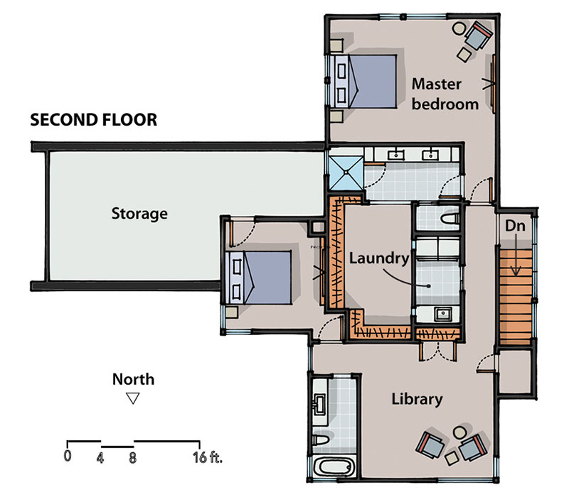 second floor, floor plan drawing