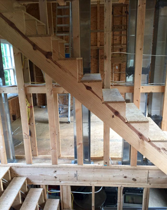 interior stair framing, side view