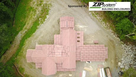 An aerial view of a large house with the ZIp system logo in the corner