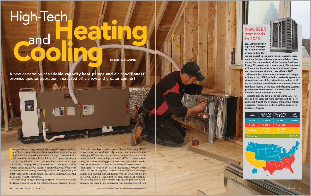 HighTech Heating and Cooling Systems Fine Homebuilding