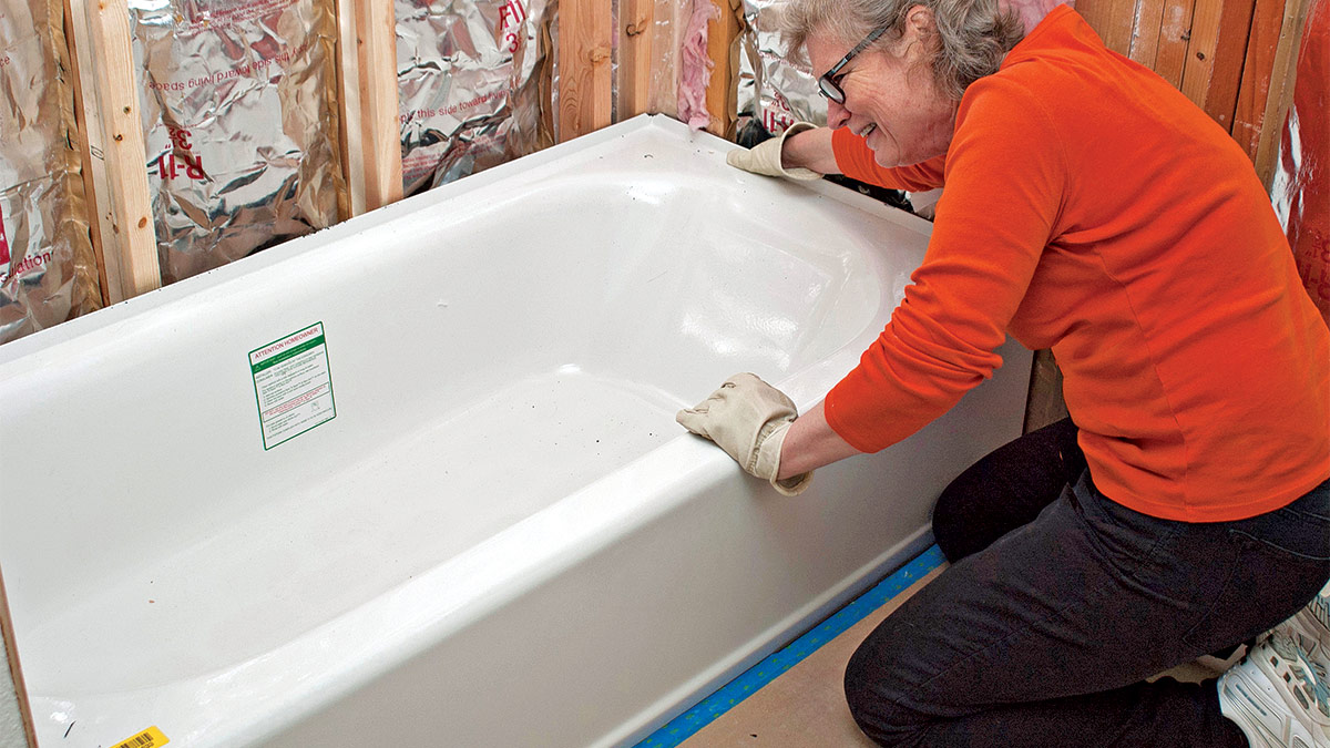 Installing a freestanding bathtub
