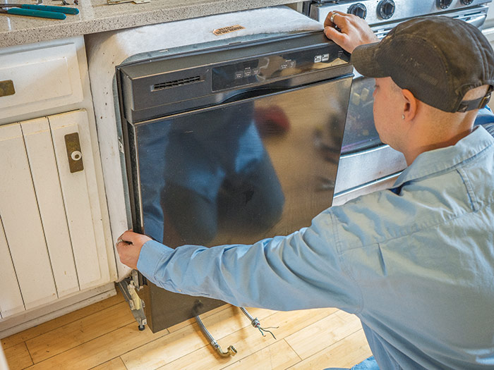 Hooking up a on sale new dishwasher