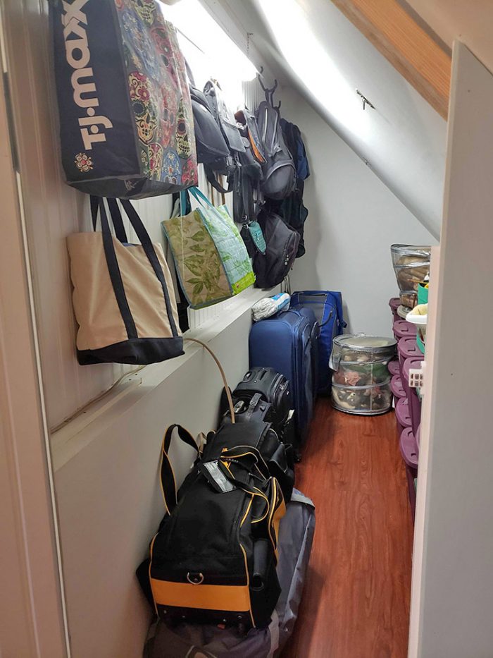 Patrick's luggage closet