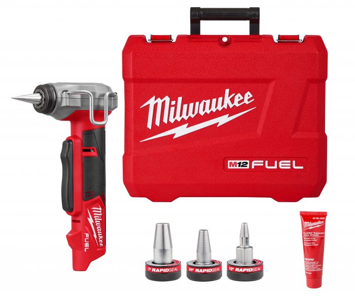 Product shot of the Milwaukee M12 Fuel Expansion Tool kit.