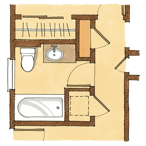 Drawing of the bathroom before