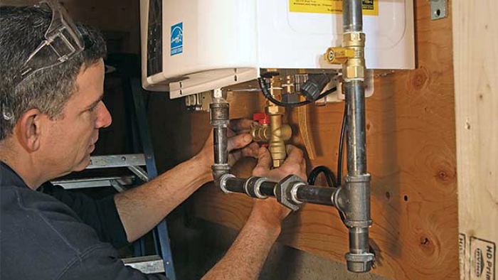Install tankless water heater