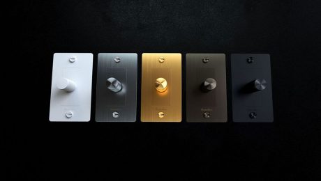 Five metal light switches from Buster + Puch