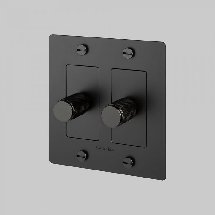 Double light dimmers in black