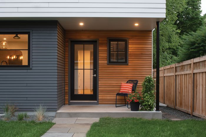 Back patio of remodeled house