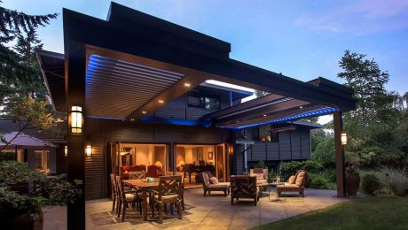 The Pivot 6 Slide system adds a giant operable sunroof to the any of Struxure’s Pergola X installations.