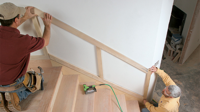 install wainscot staircase