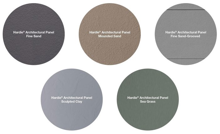 The five types of Hardie siding in the Architectural Collection