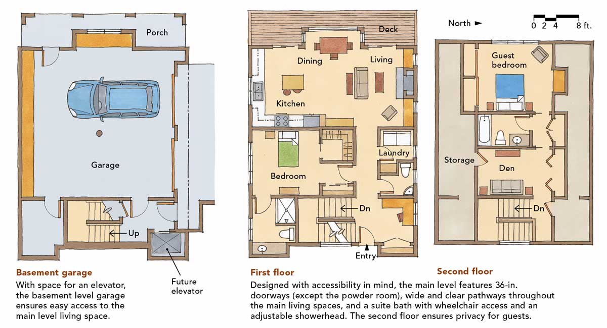 cottage house floor plan drawings