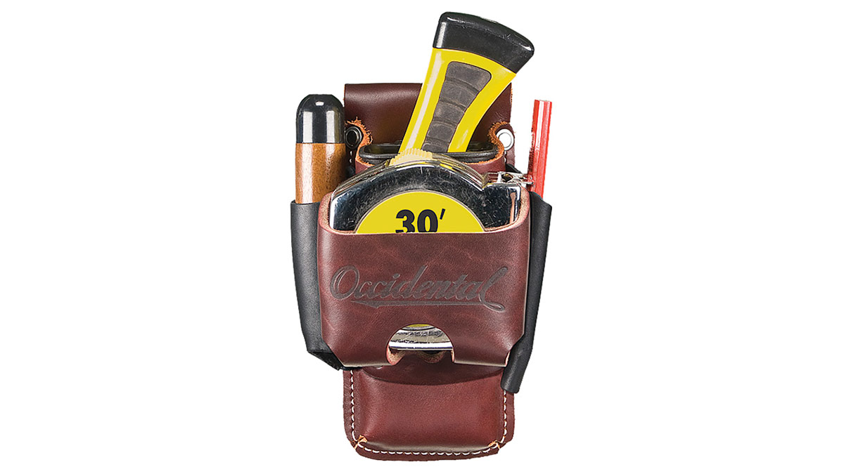 Tool Belt Rigid Fastener Storage Pouch with Tape Measure Clip