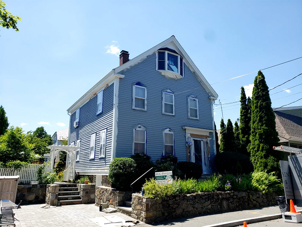 exterior painting prep in Marblehead, Mass