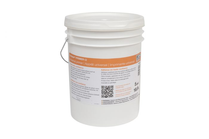 product shot of a 5-gallon tub of Primer-U