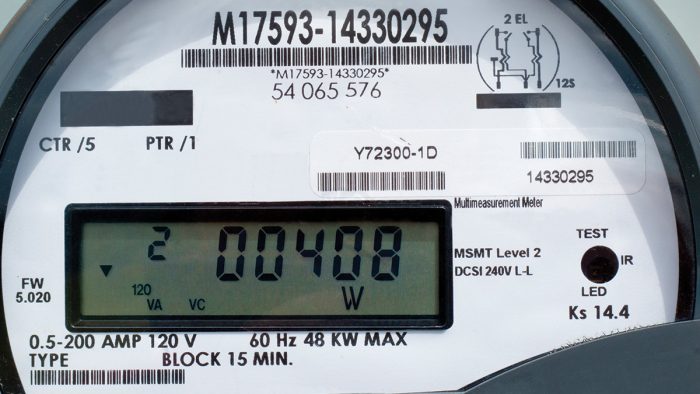 close up of electrical meter