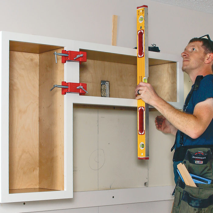making sure cabinet is centered