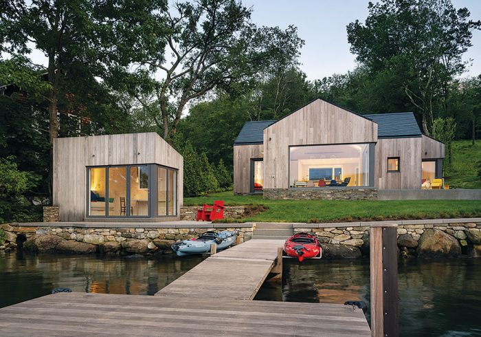 main house, boat house, and garage