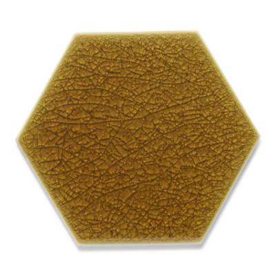 Hexagon shaped tile in amber color