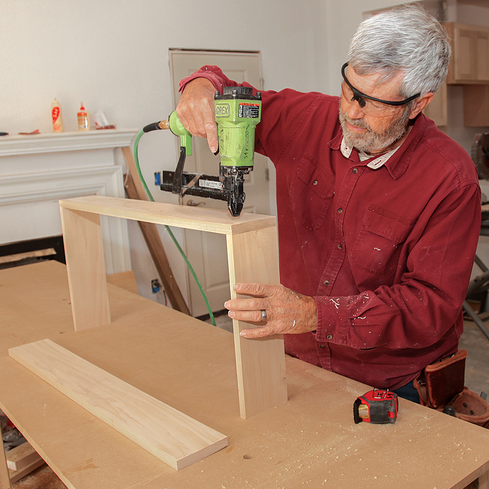 assemble the pieces of the transom jamb into a four-sided frame