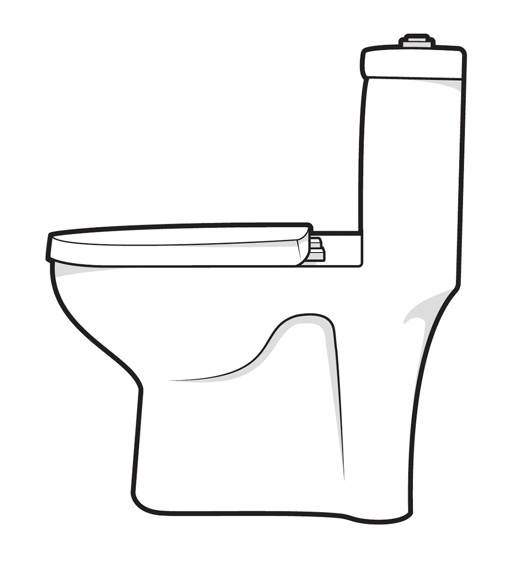 One-piece toilet