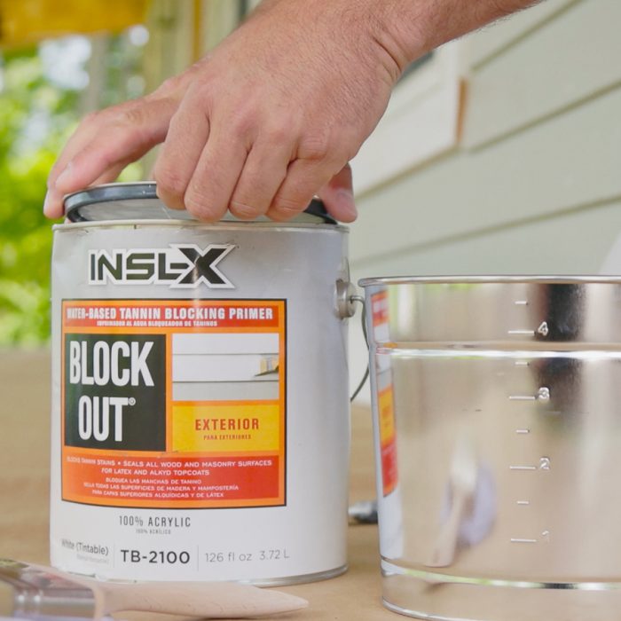 Opening can of INSL-X Blockout Primer