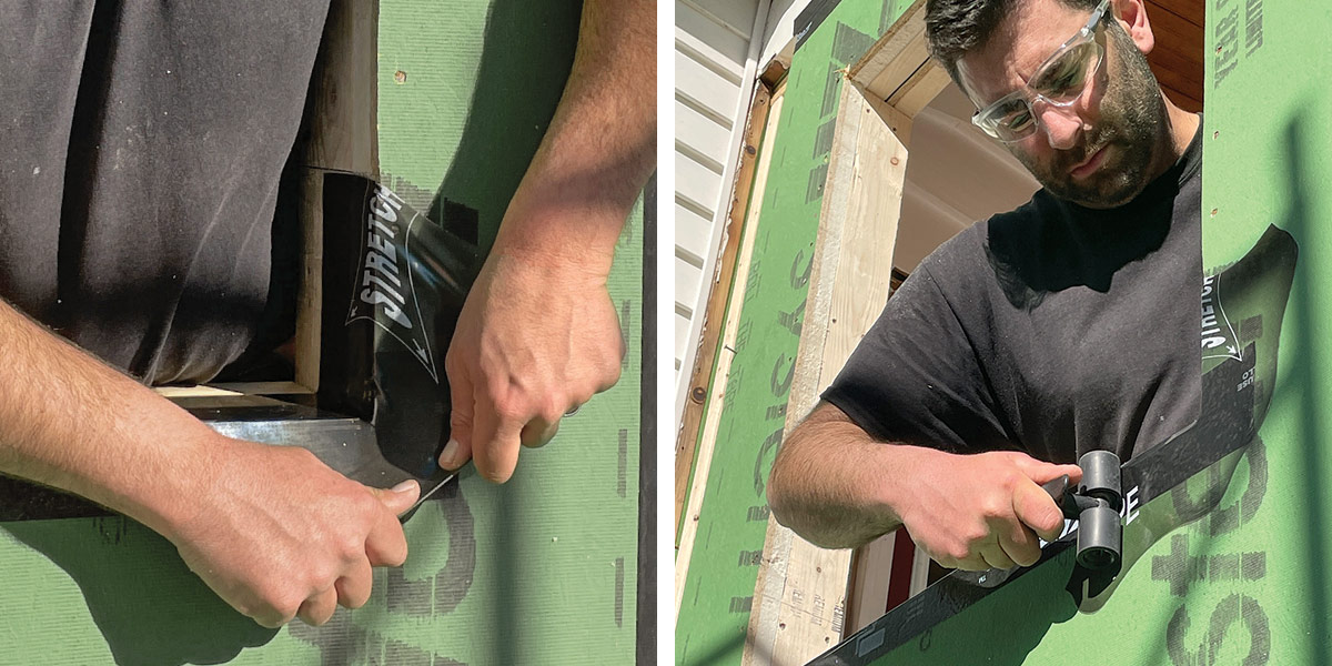 creating a waterproof sill pan with flexible flashing tape