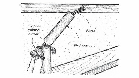 Cut Conduit With Wires Inside