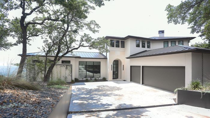 Photo of a new home designed by Janet Hobbs and built by Roost Custom Homes in Austin’s Proximity Zone A.