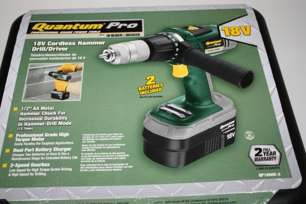 Quantum Pro by Black & Decker 18v cordless drill with charger and
